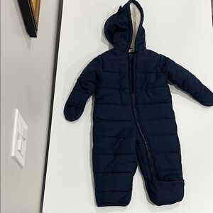 Children’s Place Navy Blue Sherpa Lined Hooded Snowsuit